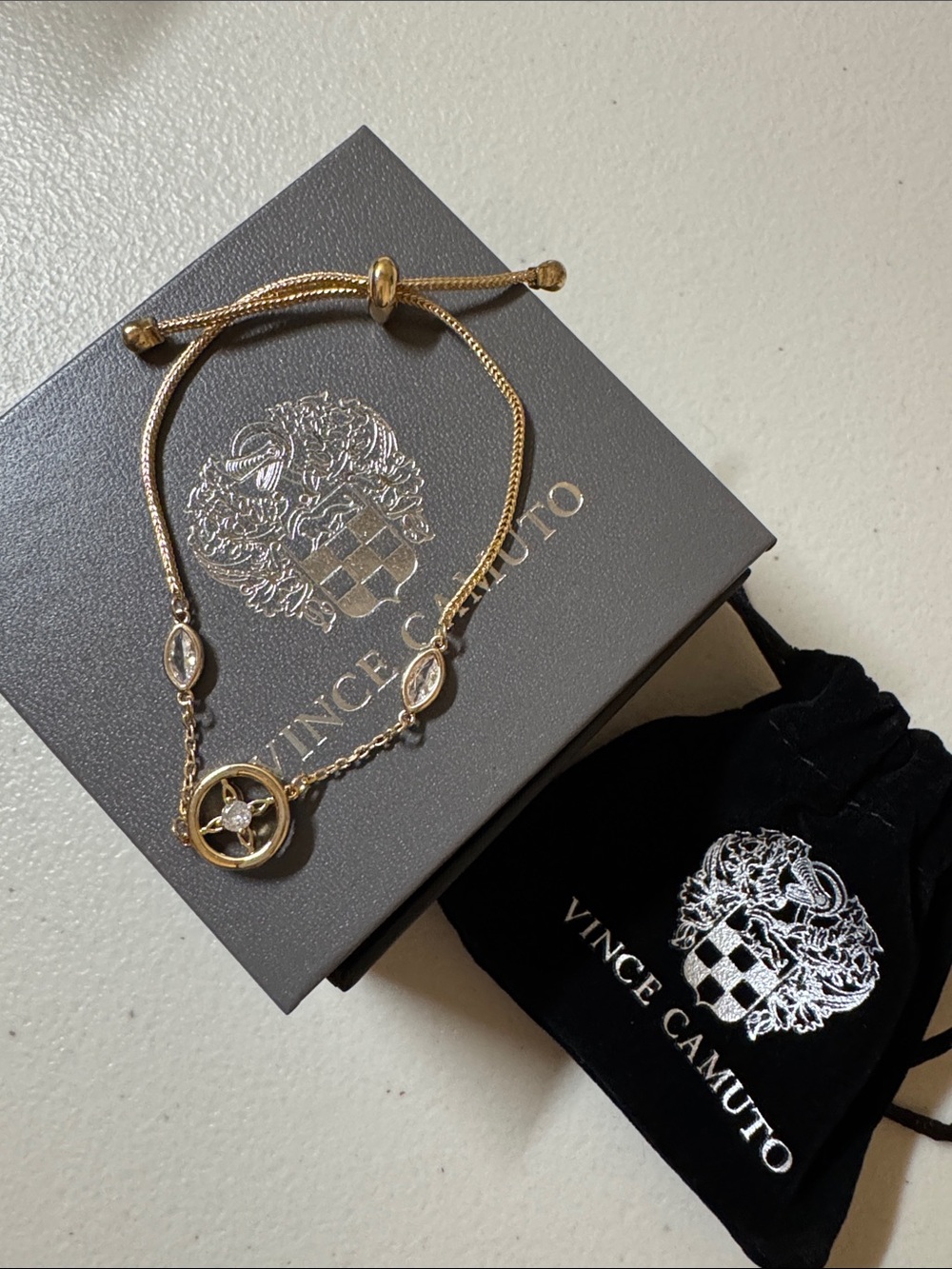 Vince Camuto Gold Bracelet with Clear Crystal Accents